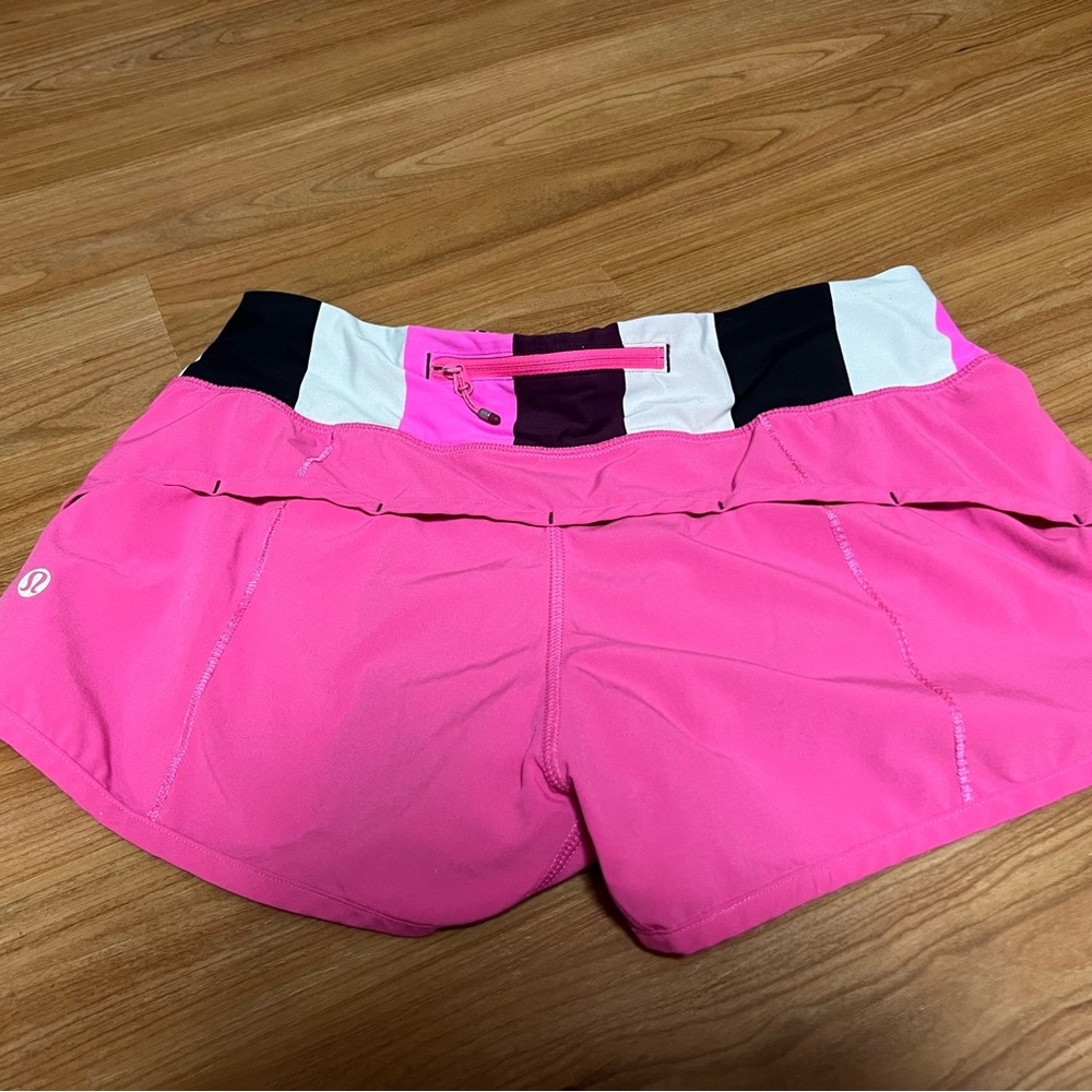 Pink Lululemon Speed up shorts